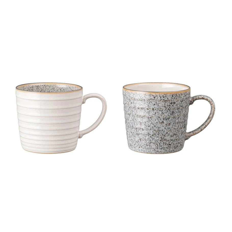Denby - Studio Grey 2 Piece Ridged Mug Set 1 Denby - Studio Grey 2 Piece Ridged Mug Set