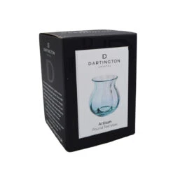 Artisan Round Teal Vase -Dartington Shop artisan round teal box co