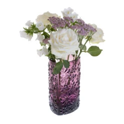 Botanical Amethyst Triangular Vase -Dartington Shop botanicals amethyst cutout lr 2