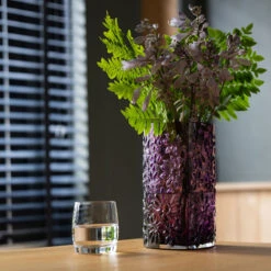 Botanical Amethyst Triangular Vase