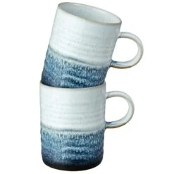Denby - Kiln Blue Set Of 2 Ridged Mugs