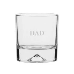 "Dad" - Engraved Dimple Double Old Fashioned Whisky Tumbler